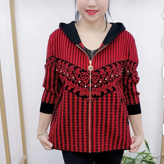 【M-4XL】Nová bunda s kapucí pro matky středního věku