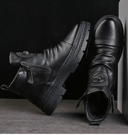 😍👟Časově omezená nabídka🔥[39–44] Nové britské pánské kožené boty s tlustou podrážkou a vysokým svrškem