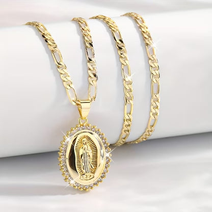 🔥Colgante de la Virgen María en acero inoxidable color dorado
