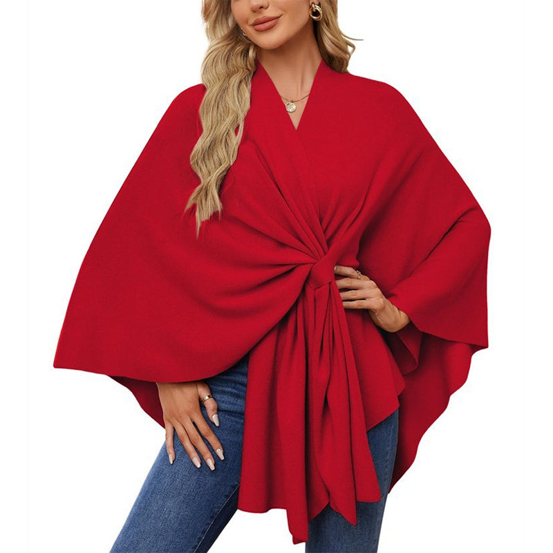 💃🧣🔥Elegantní jednodílný jednobarevný měkký šálový kabát/plášť pro dámy
