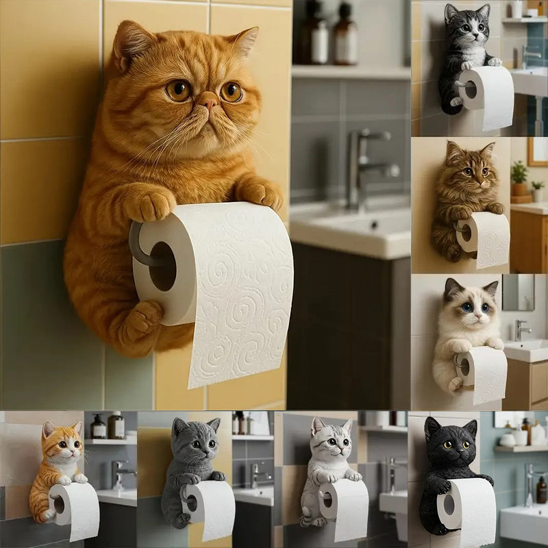 🐱【Kupte 1 a získejte 1 zdarma】Držák toaletního papíru s roztomilým kočičím motivem-4069087