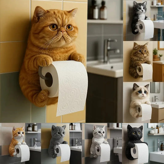 🐱【Kupte 1 a získejte 1 zdarma】Držák toaletního papíru s roztomilým kočičím motivem-4069087
