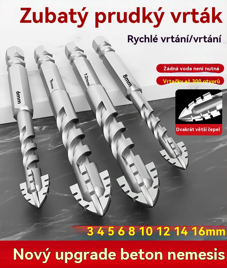🥇【3+4+5+6+8+10+12+14+16mm】Excentrický vrták 7. generace z super tvrdé wolframové oceli s vroubkovaným ostřím