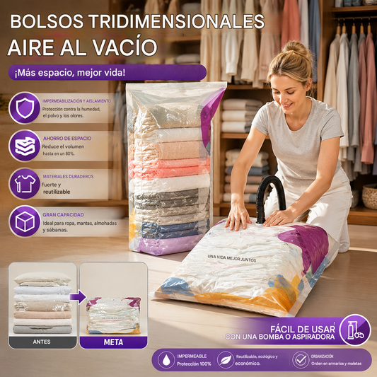 ⏳ Oferta por tiempo limitado 🔥【Juego de 4 piezas】Bolsas de compresión al vacío (bomba no incluida), bolsas de almacenamiento a prueba de polvo