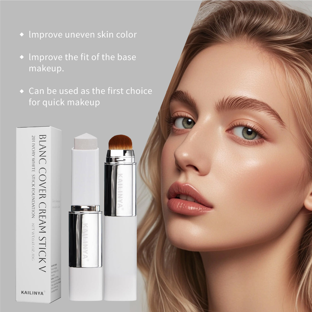 ¡OFERTA 2X1! ⏰🔥 Base de Maquillaje en Barra V White (Efecto Cambio de Color). ¡Consigue un look radiante! 🌟