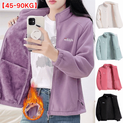 🔥【XL-5XL】🐏Dámská outdoorová bunda z tlustého fleecu na podzim a zimu, větruodolná a teplá, se stojáčkem