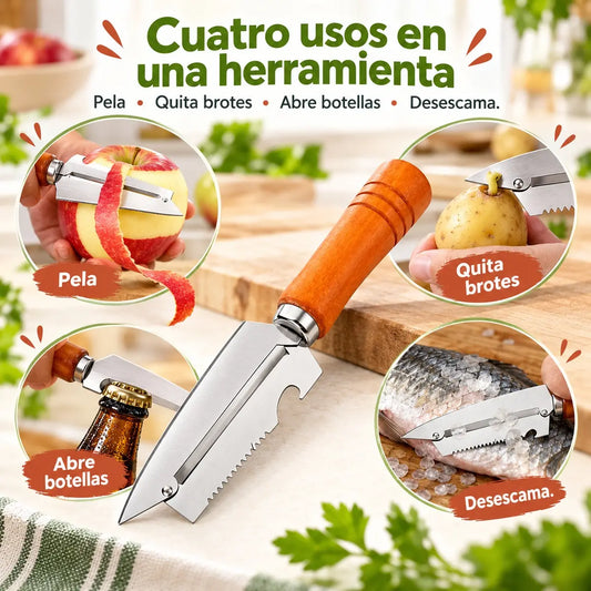 🥕 ¡Compra 1 y llévate 1 gratis! ✨ Pelador de cocina multifuncional: fabricado en acero inoxidable con mango ergonómico, ideal para frutas, verduras y carne 🔪