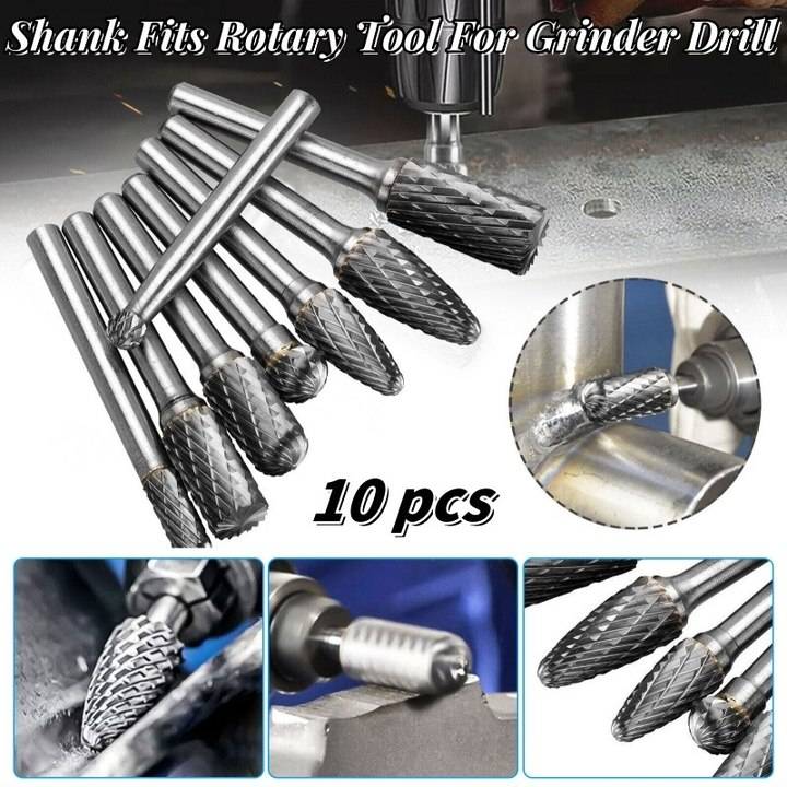 ⚙🔩【10 kusů】Sada rotačních fréz z karbidu wolframové oceli