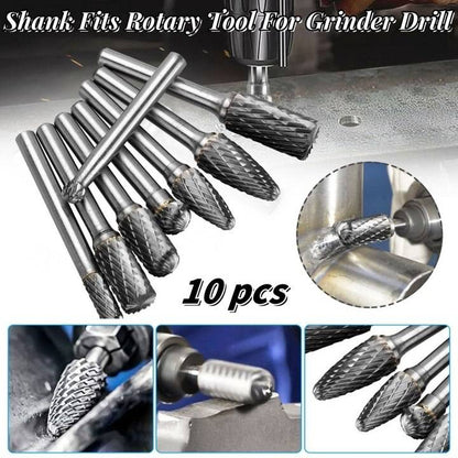 ⚙🔩【10 kusů】Sada rotačních fréz z karbidu wolframové oceli