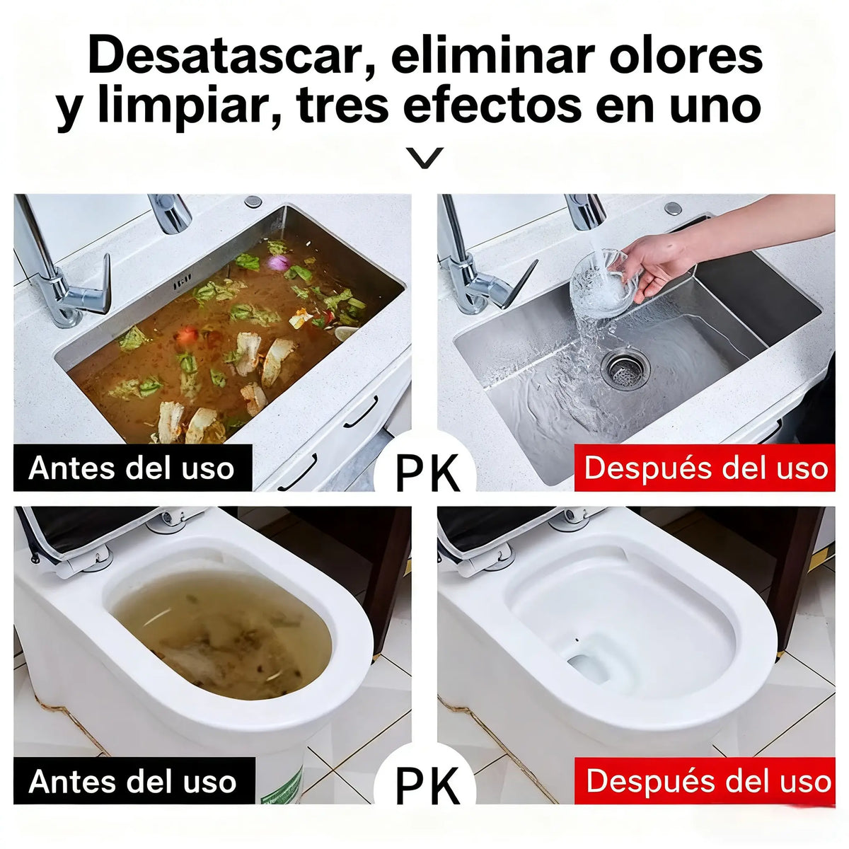 🛁💦【Compra 1 y llévate 1 gratis】🌟Limpiador de fregaderos y desagües: espuma de alta densidad a partir de extractos y enzimas en descomposición.