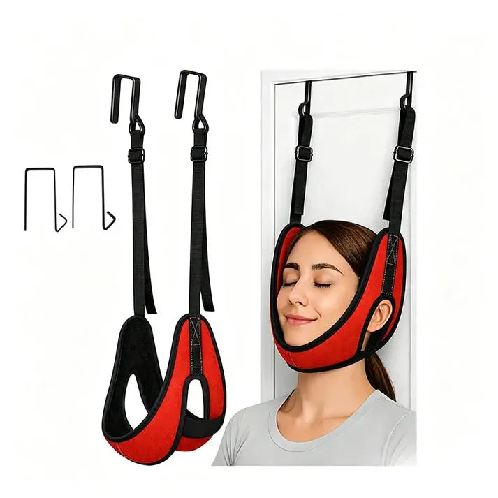 💥【Último día: 50 % de descuento】 Dispositivo de tracción cervical para colgar en la puerta: para estiramiento del cuello y alivio del dolor