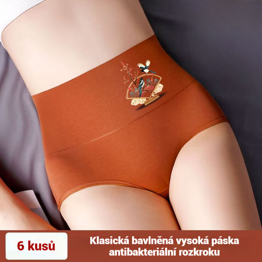 💖Poslední den 50% sleva - 【6 dílná sada】Čisté bavlněné kalhotky s vysokým pasem pro větší velikosti a zvedacími boky [40-100 kg]-4083291