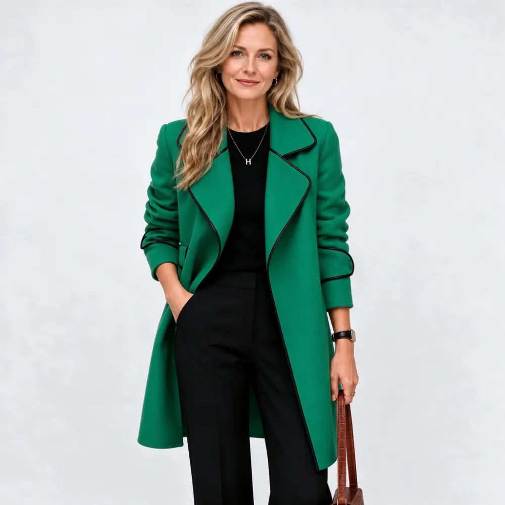 😊👩【50 % sleva】【M–4XL】Nový podzimně-zimní kabát/bunda v korejském stylu – oboustranný kašmír, střední délka