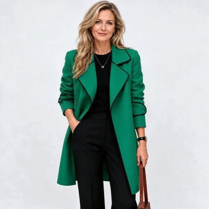 😊👩【50 % sleva】【M–4XL】Nový podzimně-zimní kabát/bunda v korejském stylu – oboustranný kašmír, střední délka