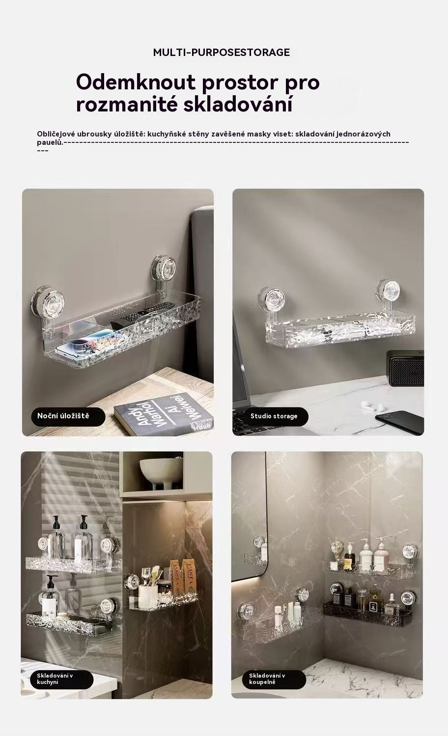 🍽️🧺🔥 Stojan na přísavky bez děrování, stylový vlnitý stojan na odpad, vhodný do kuchyně i koupelny