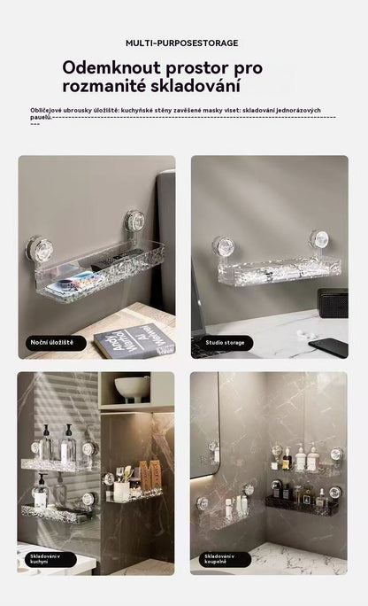 🍽️🧺🔥 Stojan na přísavky bez děrování, stylový vlnitý stojan na odpad, vhodný do kuchyně i koupelny