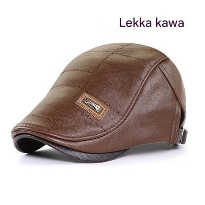 🔥 🔥 Kapa u retro stilu, od visokokvalitetne prirodne kože, savršeno se uklapa u sve – 4190315