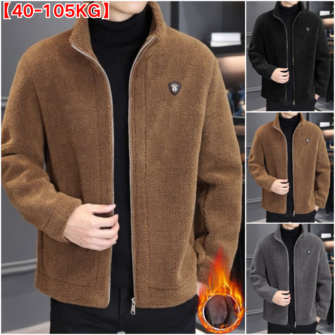 🔥🔥【M-4XL】🐏Nowa zimowa kurtka z jagnięcej skóry męska Gruby, ciepły, swobodny płaszcz męski
