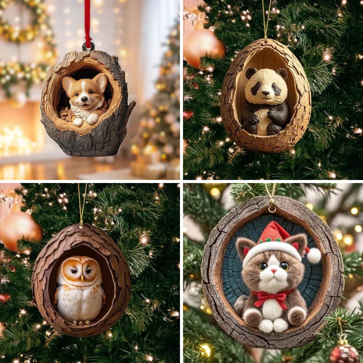 【12 sztuk】🎄Dekoracje choinkowe w kształcie zwierząt. Małe ozdoby w kształcie zwierząt