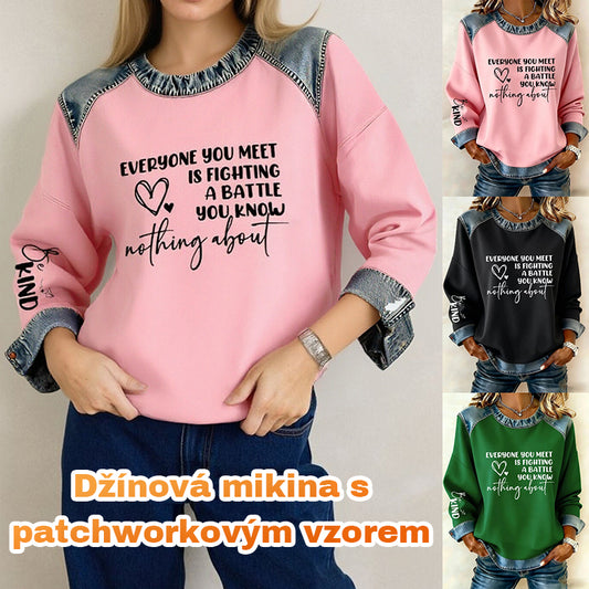 🎉Sudadera vaquera de mujer con cuello redondo