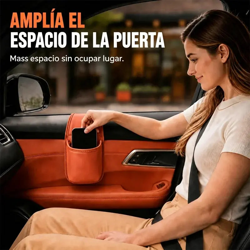 【2 unidades a 28 euros】🚗 Organizador de puerta para coche – Bolsillo de almacenamiento con soporte para vasos, colgante en la ranura de la ventanilla 🧺💧