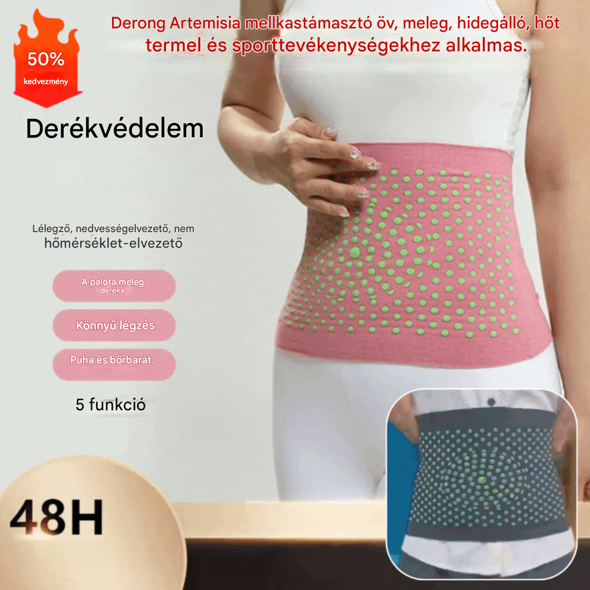 🔥【40-105KG】Derong Artemisia mellkastámasztó öv, meleg, hidegálló, hőt termel és sporttevékenységekhez alkalmas. - 4188003