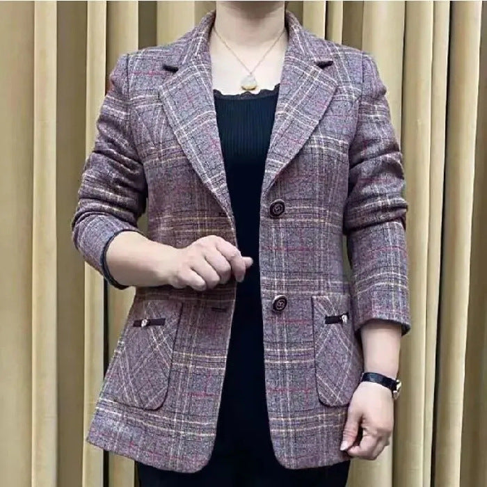 ✨🧥【M-4XL】Nová podzimní a zimní klopová dámská bunda