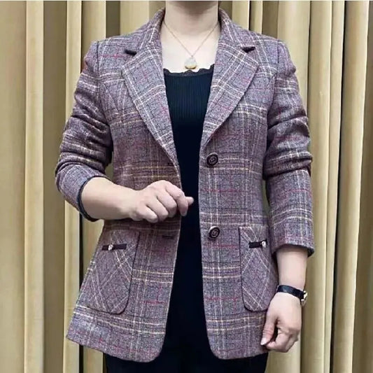 ✨🧥【M-4XL】Nová podzimní a zimní klopová dámská bunda