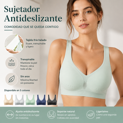 【Oferta por tiempo limitado】🌸【40-120 kg】2026, sujetador push-up de seda helada sin costuras