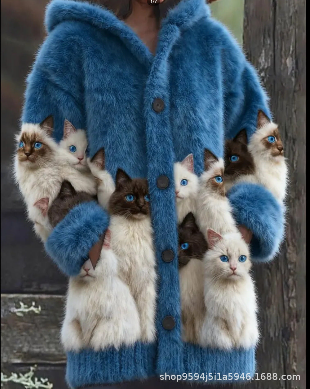 🐱❤️【Tiempo limitado 50% de descuento】🔥🐾Chaqueta con capucha para mujer, elegante y linda, con estampado animal, ideal para primavera y otoño