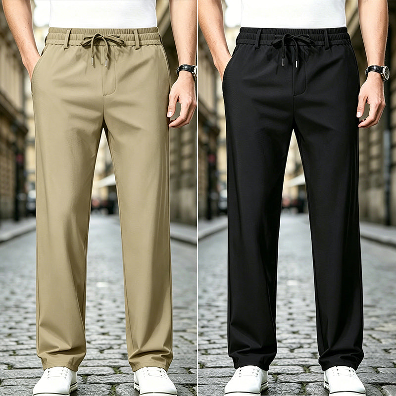 👖[Compra uno y llévate otro gratis] Pantalones casuales de pierna recta: confeccionados con un material elástico, delicado y transpirable para una máxima comodidad.