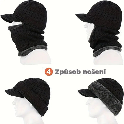 🎉Hotový prodej🎉: Jednodílná vlněná čepice, větruodolná a teplá, ideální pro outdoorové aktivity