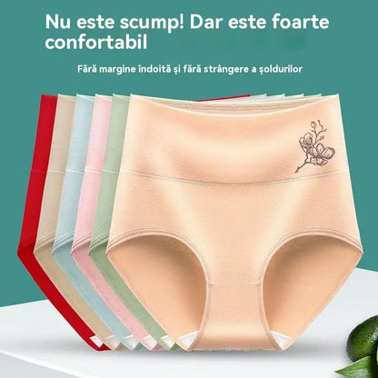 💖Último día con 50% de descuento: 【Conjunto de 6 piezas】Braguitas de algodón puro de talle alto con efecto levantacables, tallas grandes [40-100 KG]