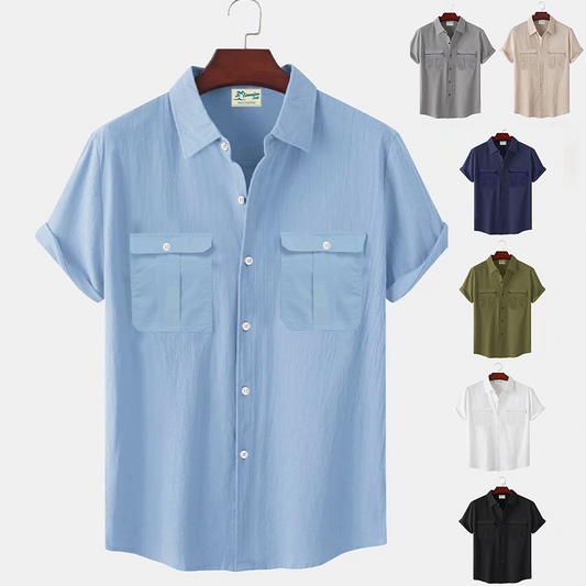 👔【M-5XL】Nueva camisa de lino minimalista para hombre para el verano: oferta por tiempo limitado.
