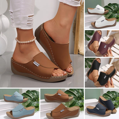 [Nuevos productos 2026] [36-43] Zapatillas de cuña con suela gruesa para mujer-E