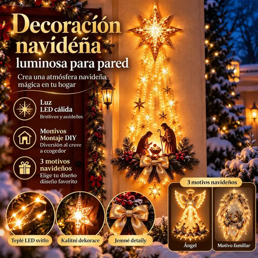 ✨🕯️ Belén Luminoso de Pared | Escena de Nacimiento con Luces LED | Decoración Navideña para el Hogar 🏠