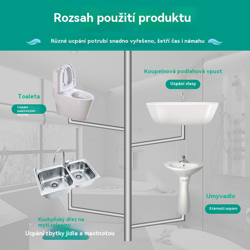 💪【Kupte 3 a získejte 3 zdarma】Silný čistič potrubí, vhodný k rozpouštění olejových skvrn v toaletách, podlahových odtocích, kanalizaci a kuchyních, k odstranění ucpání a koroze