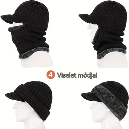 🔥 Egyrészes, vastag gyapjúsapka, szélálló, kültéri használatra-4164161