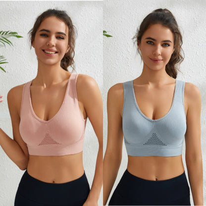 🥇🏆【Compre 1 y obtenga 1 gratis】🔥【45-123 kg】Sujetador deportivo transpirable sin costuras, sujetador push up con escote en V profundo