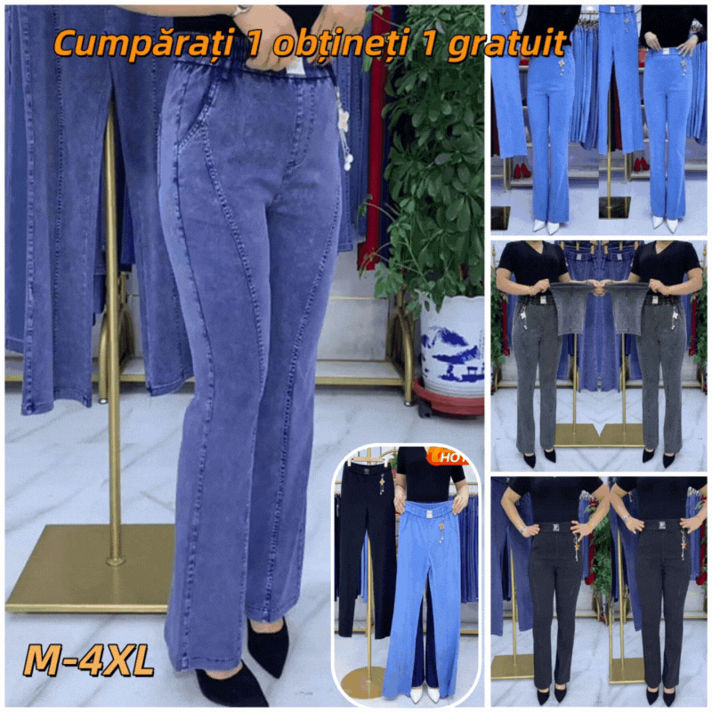 🏆👖【S-4XL】Damskie jeansy z wysokim stanem i elastyczną talią_4121873