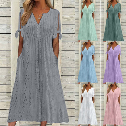 【Omezená nabídka 45% OFF】【Kupte 1 a dostanete 1 zdarma】【🏆Nejprodávanější produkty】👗 Jednoduché a jemné jednobarevné šaty-4024637