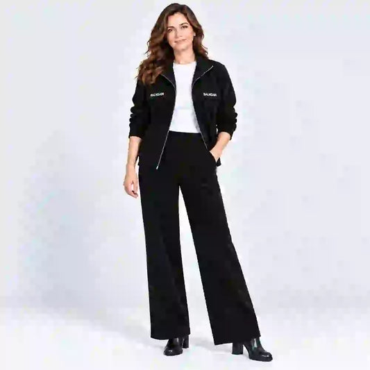 💥【M-4XL】Traje de mujer confeccionado en terciopelo grueso (chaqueta + pantalón)