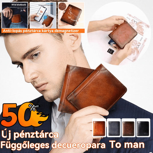 👝✨ Új férfi valódi bőr lopásgátló pénztárca - 4197098