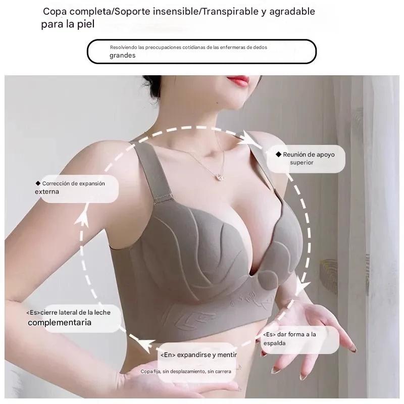 😍【Pack de 2】❤️Sujetador cómodo para tallas grandes, sujeta los laterales de los senos, evita que se caigan y proporciona soporte [40-100 kg]