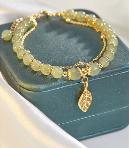 ✨【30%OFF】Nueva pulsera de jade hetiano de oro de 14 quilates