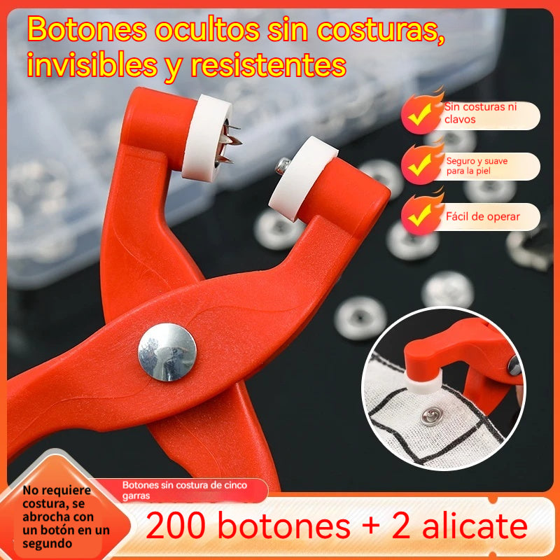 🔥🎗🔗Kit de herramientas de botones a presión de metal con alicates de sujeción