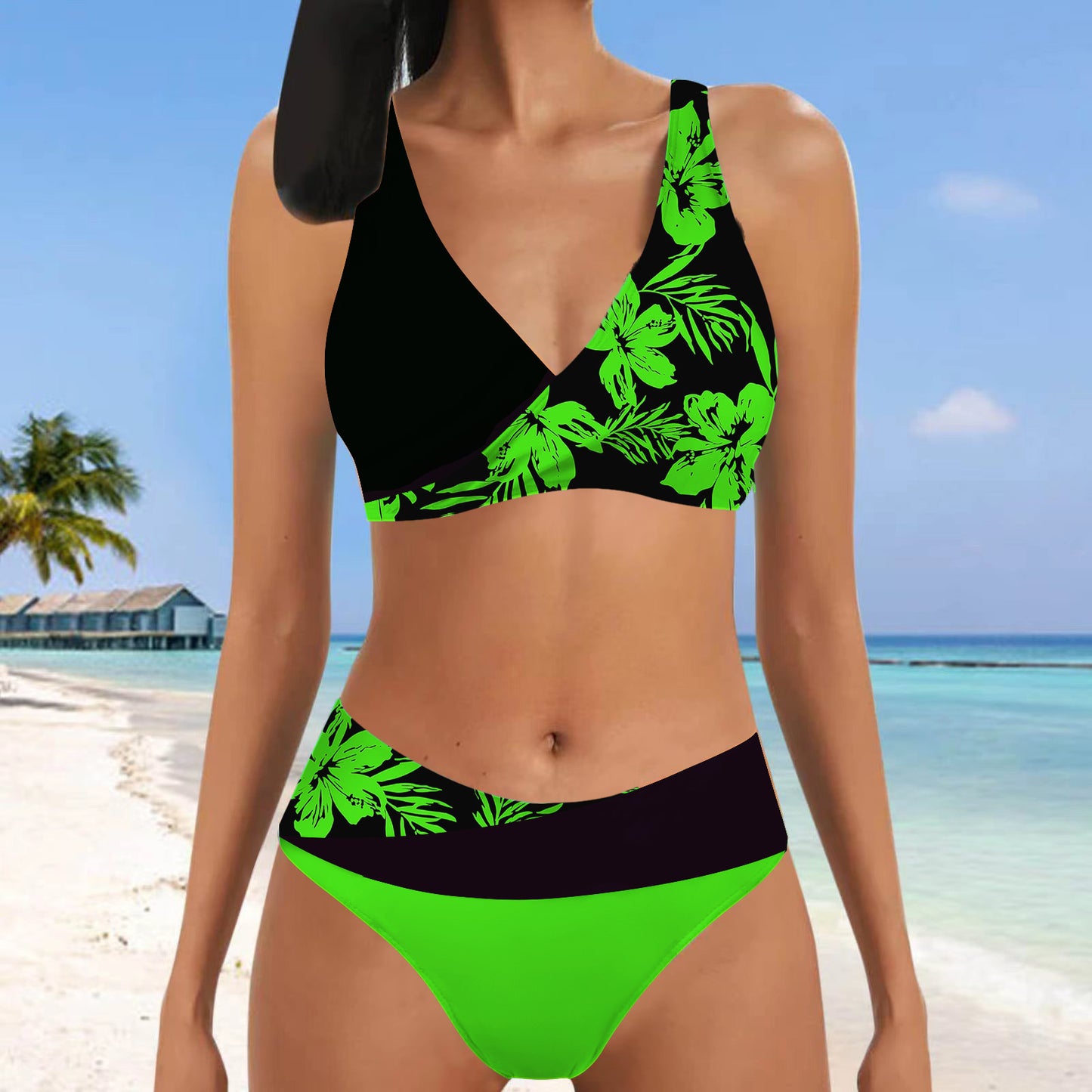 👙【S~5XL】2023 nuevo traje de baño de bikini de dos piezas para mujer