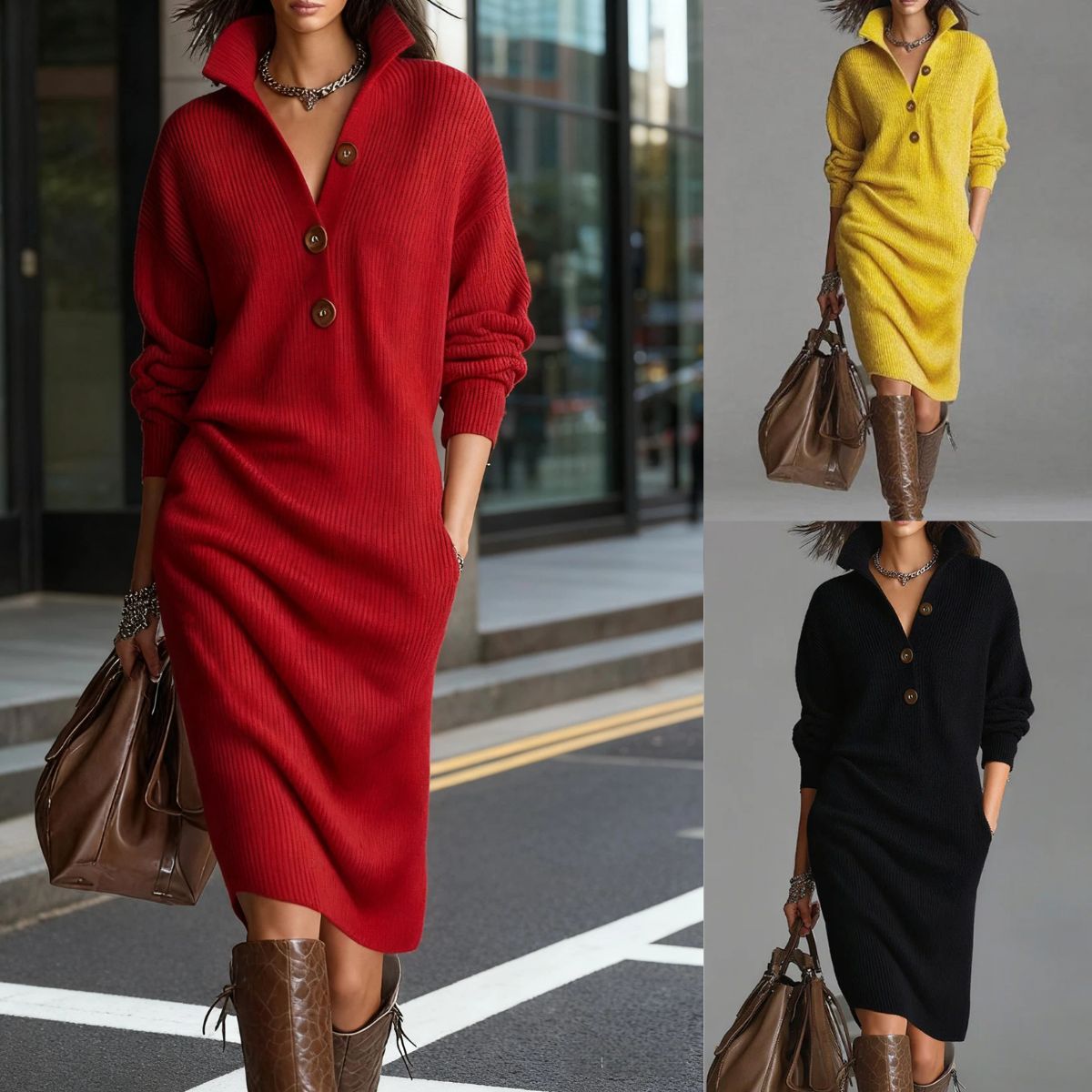 🔥【S-3XL】2025 Nowy sukienka z galerami w stylu europejskim i amerykańskim-4165753