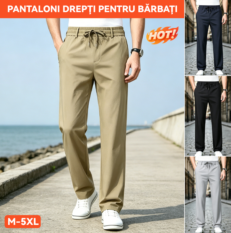 👖[Compra uno y llévate otro gratis] Pantalones casuales de pierna recta: confeccionados con un material elástico, delicado y transpirable para una máxima comodidad.