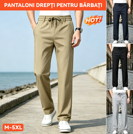 👖[Compra uno y llévate otro gratis] Pantalones casuales de pierna recta: confeccionados con un material elástico, delicado y transpirable para una máxima comodidad.